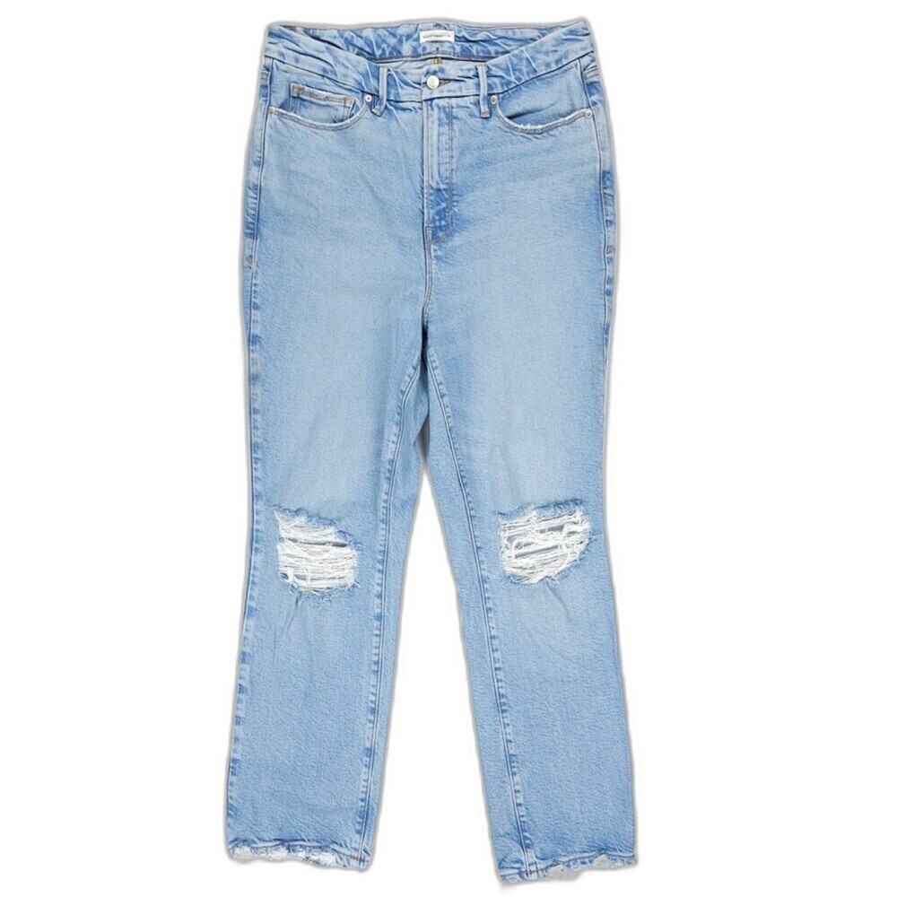 GOOD AMERICAN Good Legs Straight Jeans Indigo510 90s Y2k Baddie Downtown Girl 15